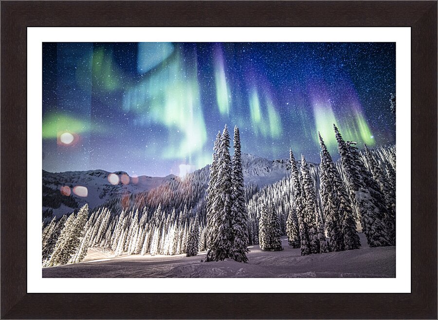 Northern Lights over Whitewater  Framed Print Print